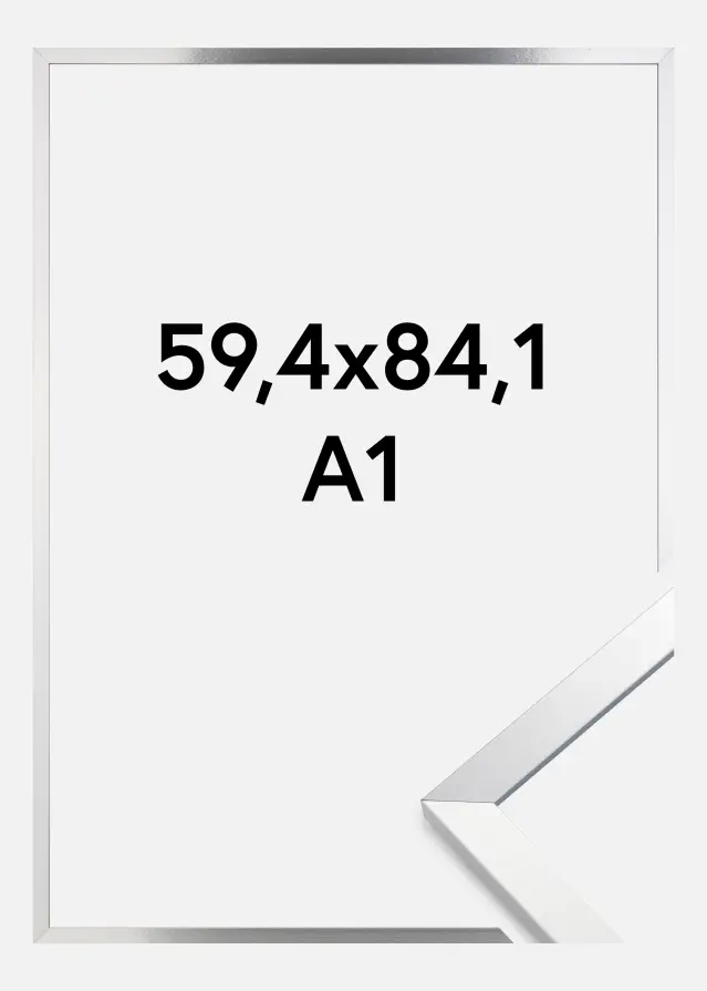 Ramme Trendy Akrylglass sølv 59,4x84,1 cm (A1)