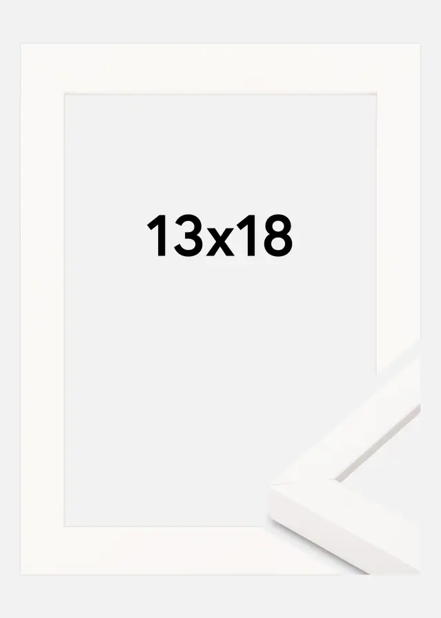 Bilderamme Hvit Bred 13 x 18 cm
