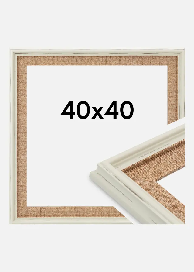 Ramme Sandweave Akrylglass Hvit 40x40 cm