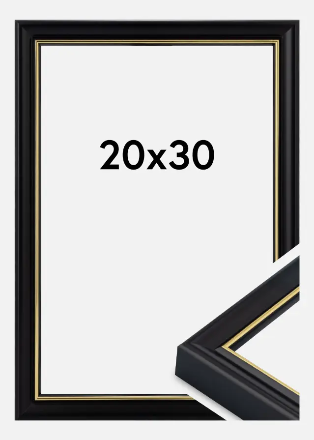 Ramme Canterbury Akrylglass Svart 20x30 cm