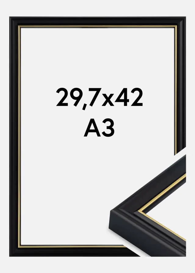 Ramme Canterbury Akrylglass Svart 29,7x42 cm (A3)