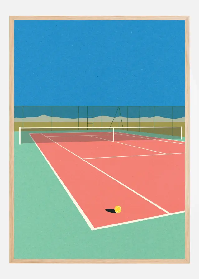 Tennis Court In the Desert Plakat