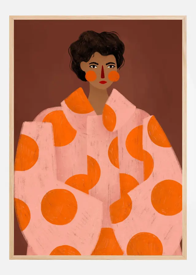 Woman With Orange Dots Plakat