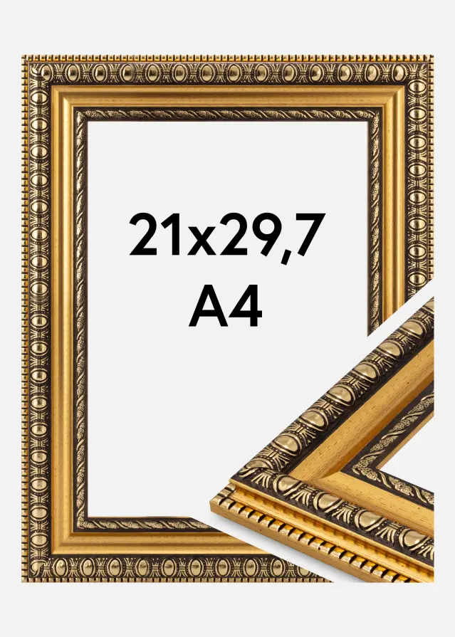 Ramme Ornato Akrylglass Gull 21x29,7 cm (A4)
