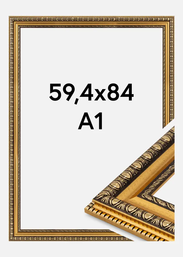 Ramme Ornato Akrylglass Gull 59.4x84 cm (A1)