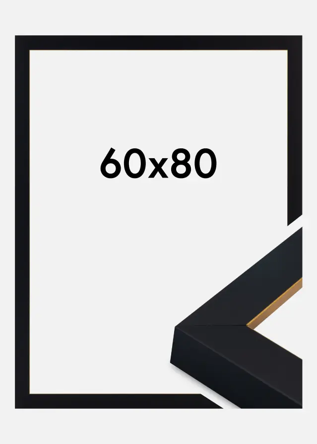 Ramme Sussex Akrylglass Svart/Gull 60x80 cm