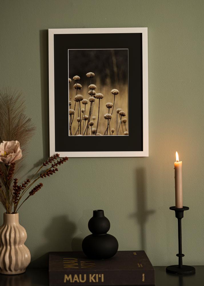 Ramme Selection Hvit 13x18 cm - Passepartout Svart 9x12 cm