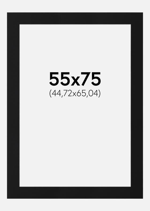 Passepartout Svart Standard (Hvit kjerne) 55x75 cm (44,72x65,04)