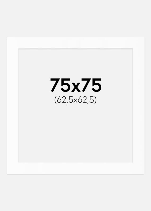 Passepartout Hvit Standard (Hvit kerne) 75x75 cm (62,5x62,5)