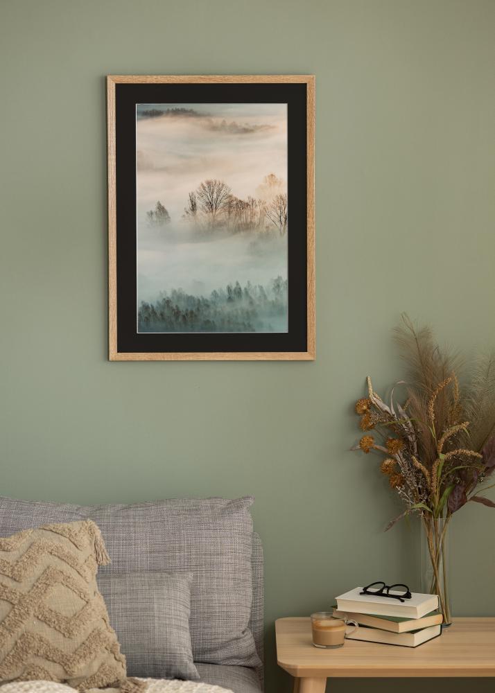 Ramme Fiorito Lys Eik 50x60 cm - Passepartout Svart 37x46 cm