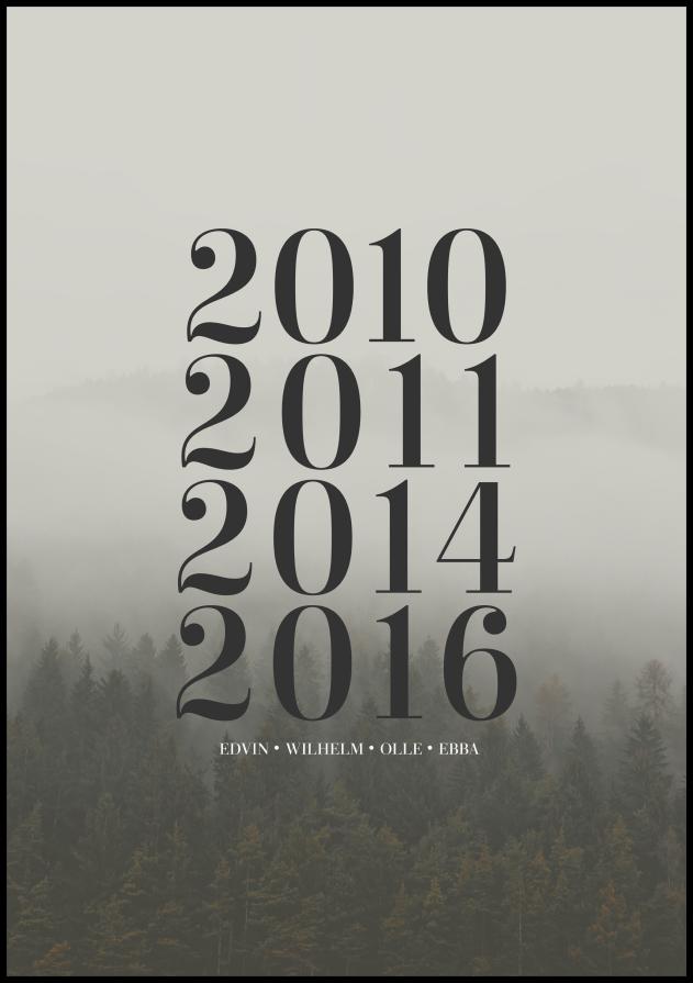 Familiebilde II - 4 Fødselsår & Navn