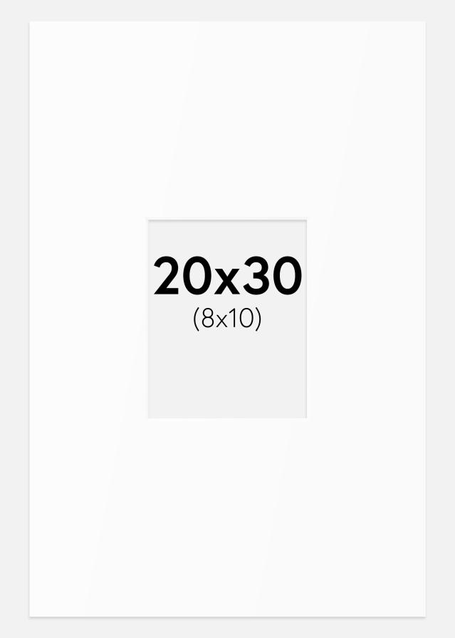 Passepartout Hvit Standard (Hvit kerne) 20x30 cm (8x10)