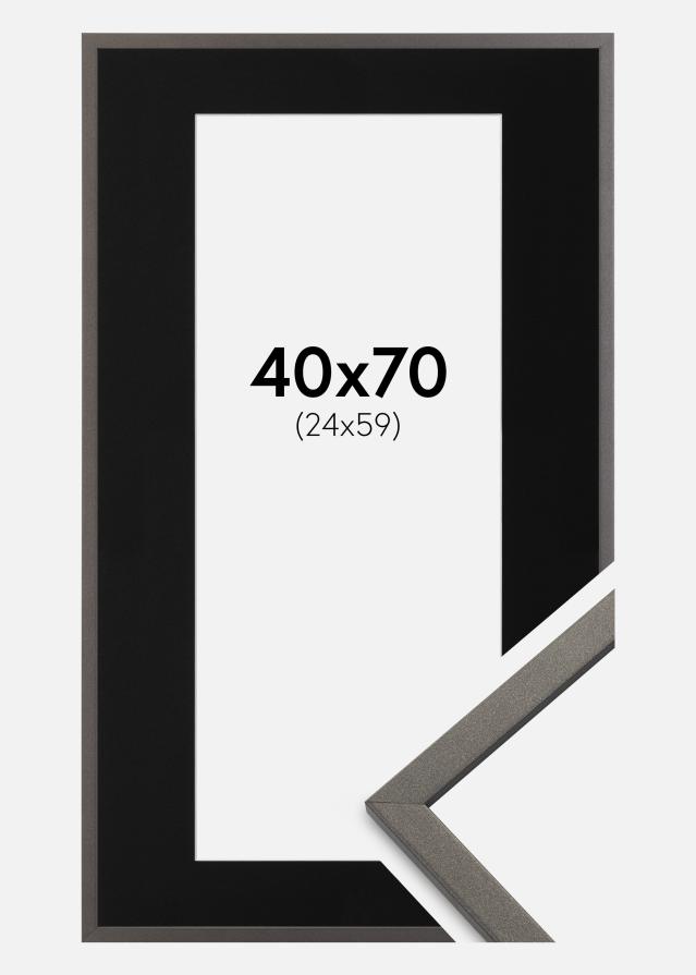 Ramme Edsbyn Grafitt 40x70 cm - Passepartout Svart 25x60 cm
