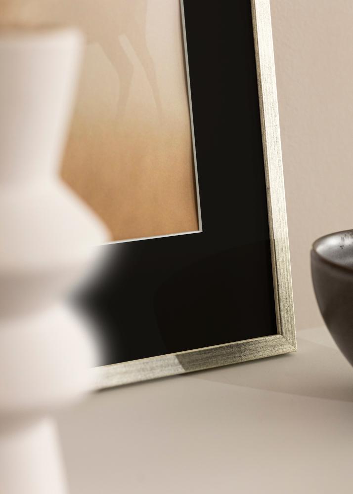 Ramme Galant Sølv 40x50 cm - Passepartout Svart 12x16 inches