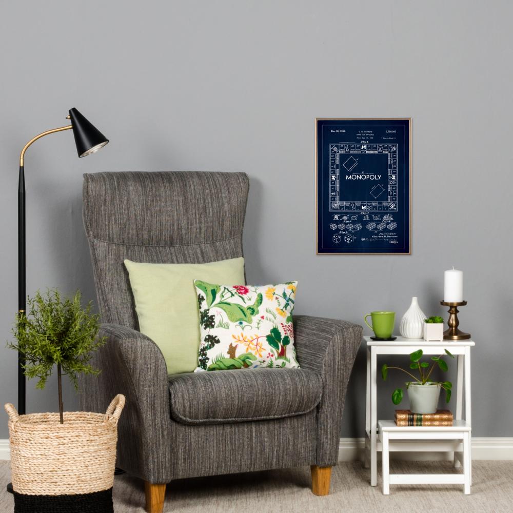 Patenttegning - Monopol I - Blå Plakat