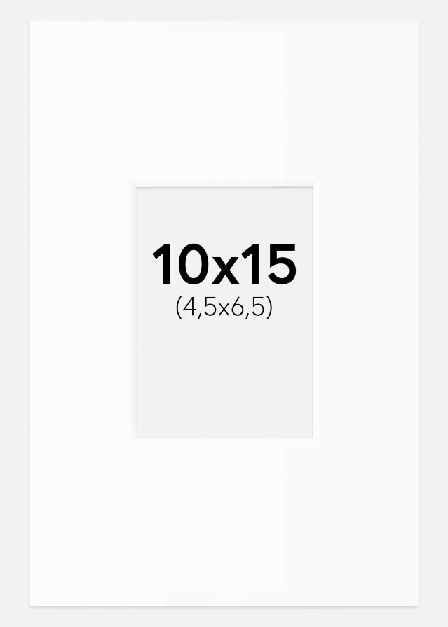 Passepartout Hvit Standard (Hvit kerne) 10x15 cm (4,5x6,5)