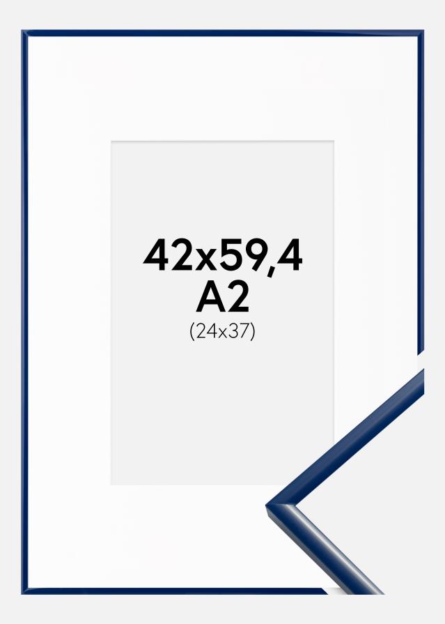 Ramme New Lifestyle Blå 42x59,4 cm (A2) - Passepartout Hvit 25x38 cm