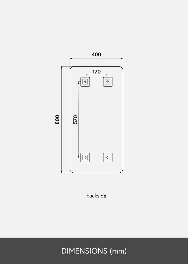 KAILA Speil Rectangle Rose Gold 40x80 cm