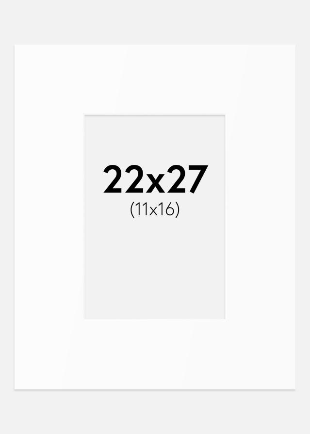 Passepartout Hvit Standard (Hvit kerne) 22x27 cm (11x16)