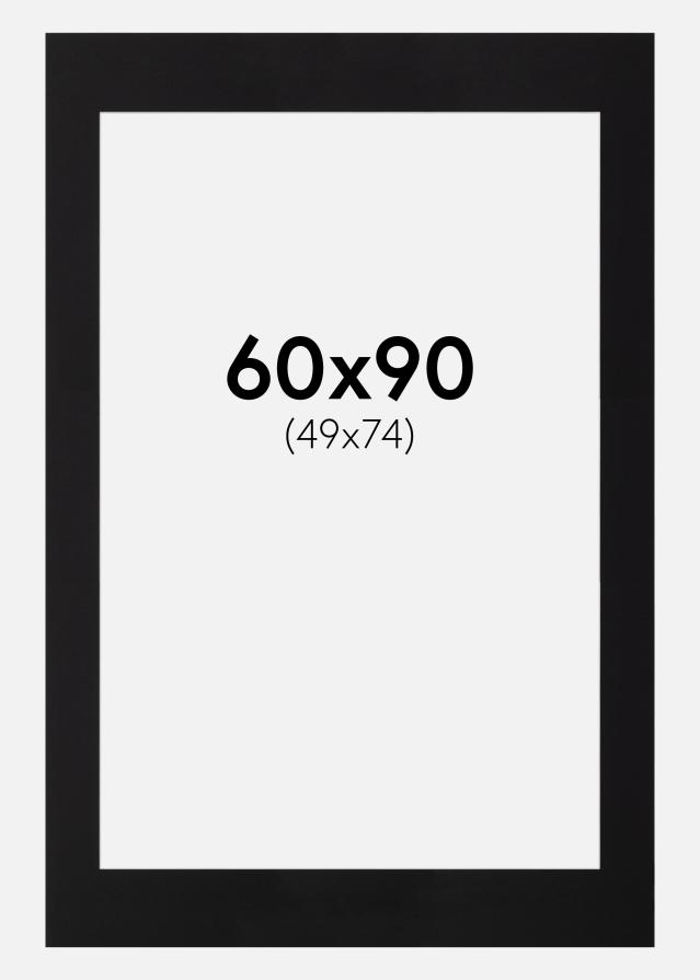 Passepartout Svart Standard (Hvit Kjerne) 60x90 cm (49x74)