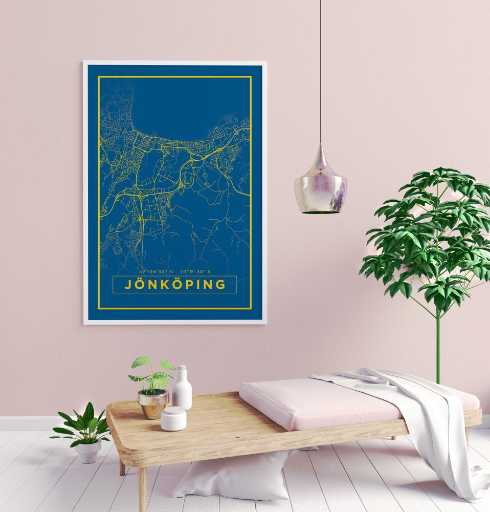 Kart - Jönköping - Poster - Blå