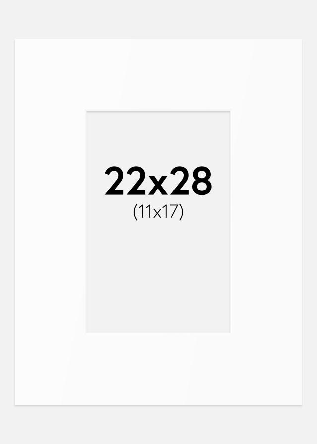 Passepartout Hvit Standard (Hvit kerne) 22x28 cm (11x17)