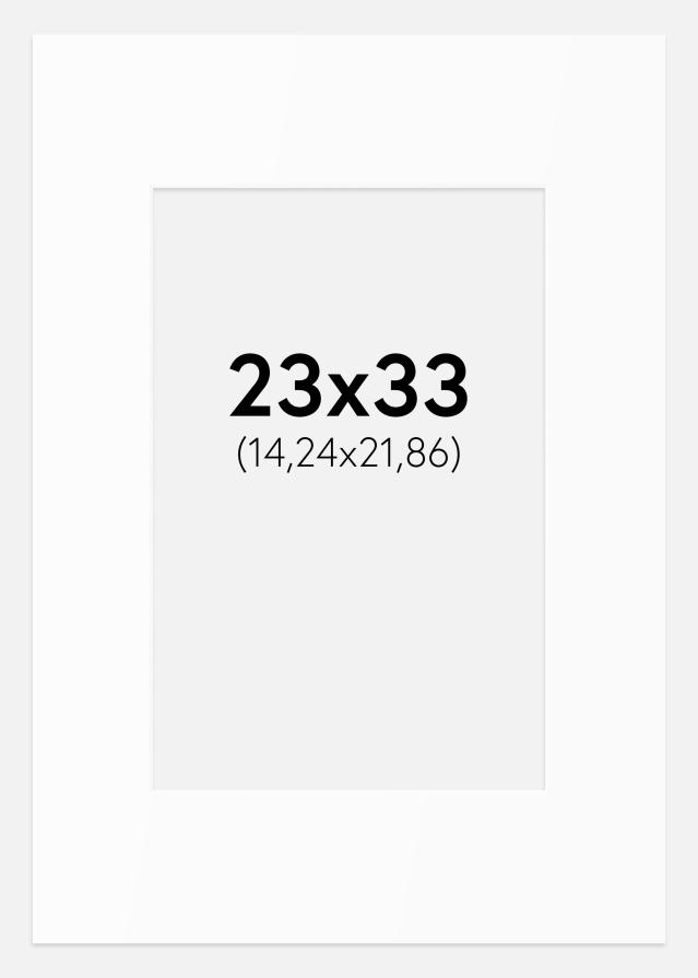 Passepartout Hvit Standard (Hvit kerne) 23x33 cm (14,24x21,86)