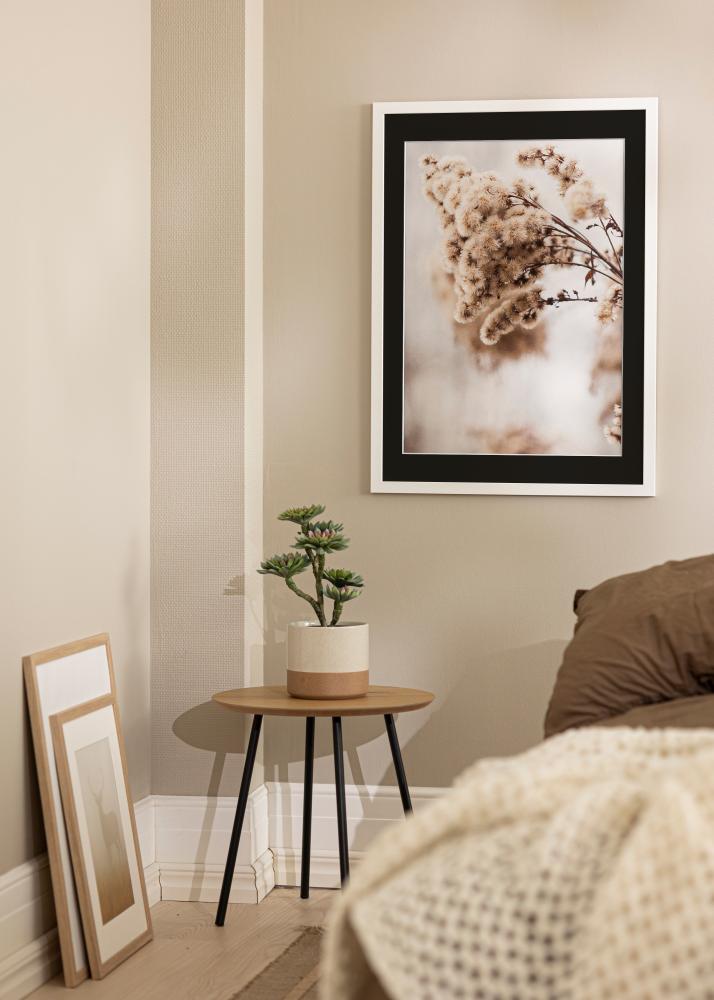 Ramme White Wood 50x100 cm - Passepartout Svart 30x80 cm
