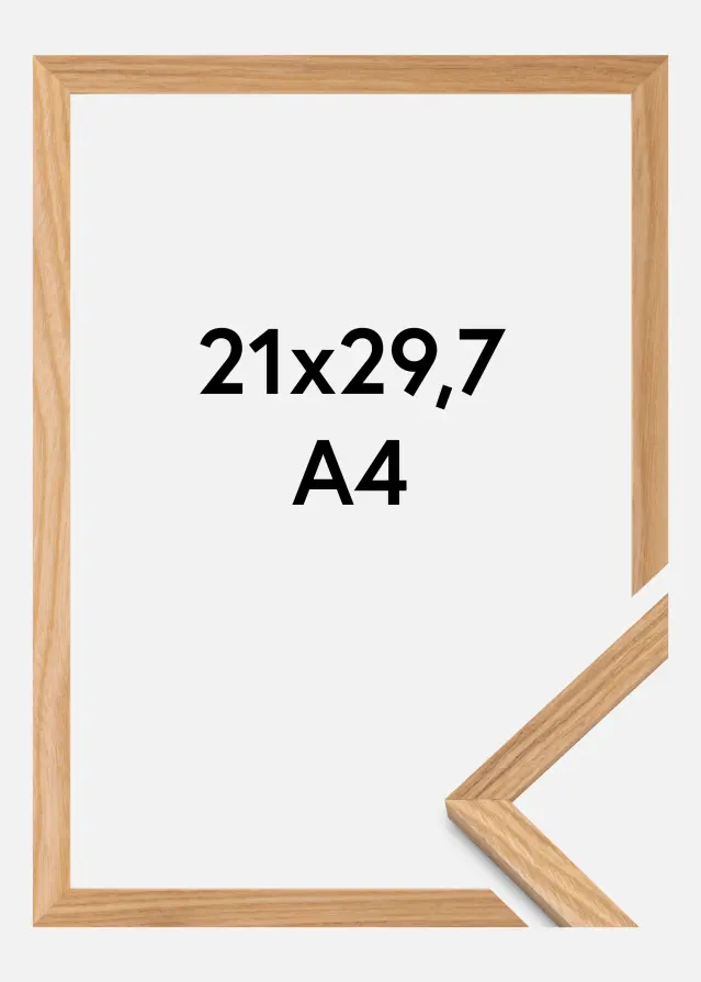 Ramme Heltre Eik Akrylglass 21x29,7 cm (A4)