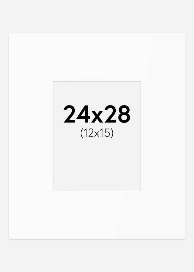 Passepartout Hvit Standard (Hvit kerne) 24x28 cm (12x15)