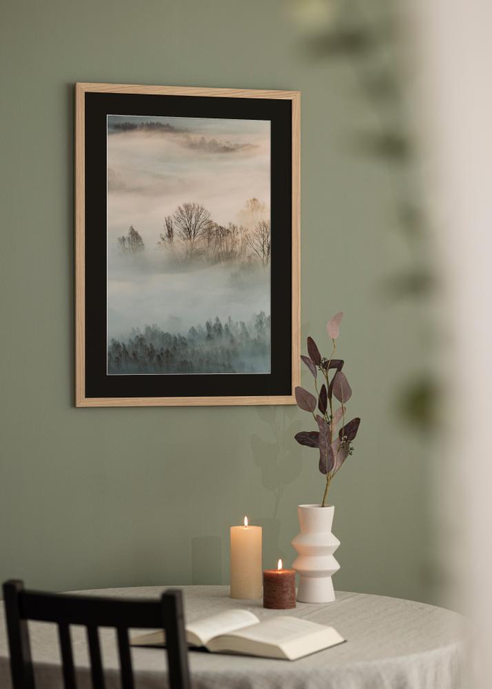 Ramme Oak Wood 45x60 cm - Passepartout Svart 35x50 cm