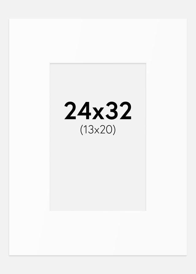 Passepartout Hvit Standard (Hvit kerne) 24x32 cm (13x20)