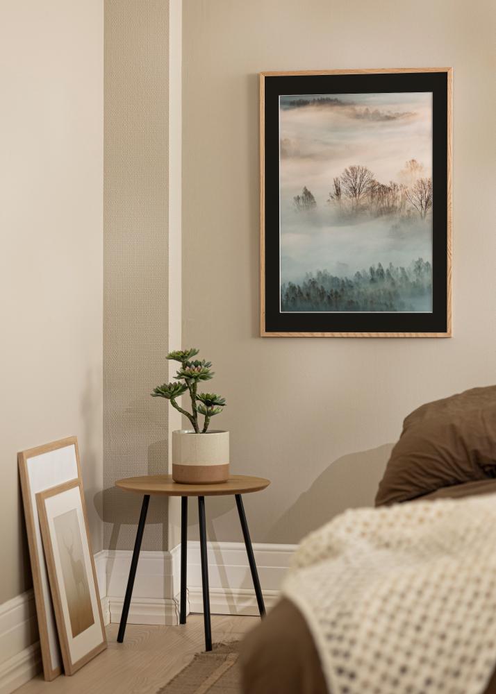 Ramme Oslo Eik 30x40 cm - Passepartout Svart 18x27 cm