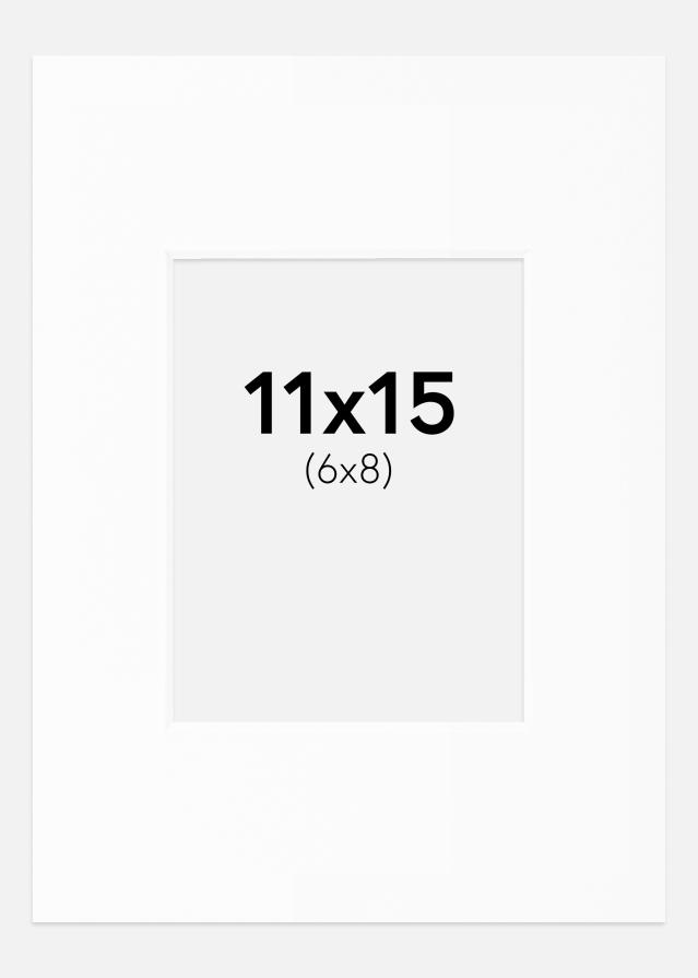 Passepartout Hvit Standard (Hvit kerne) 11x15 cm (6x8)