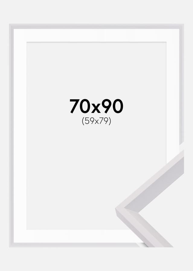 Ramme Globe Hvit 70x90 cm - Passepartout Hvit 60x80 cm