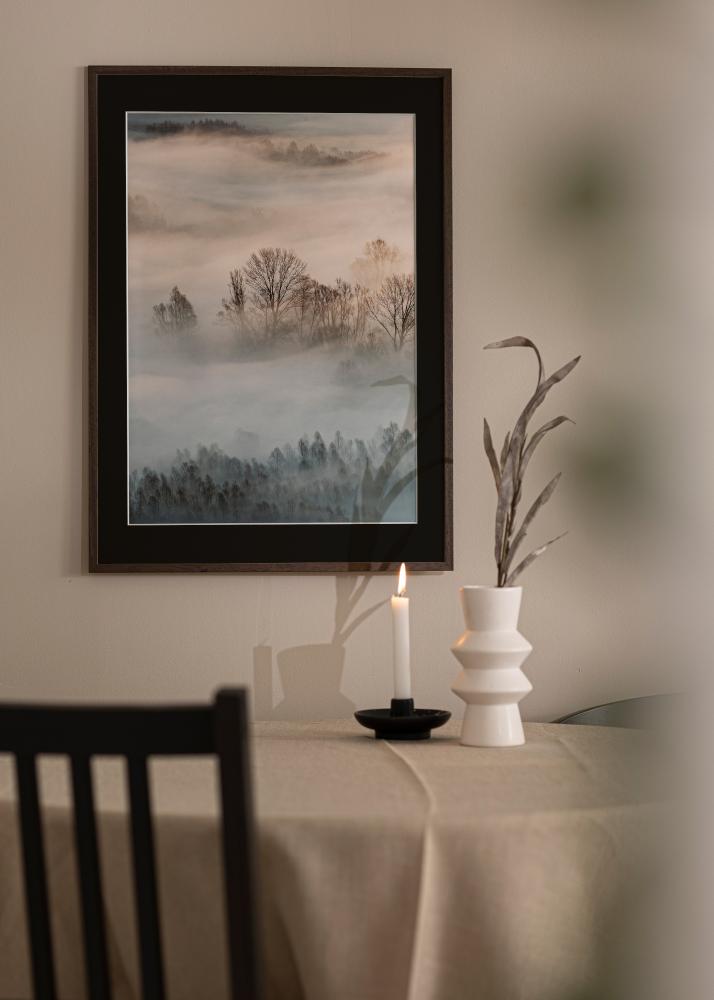 Ramme Edsbyn Valnøtt 20x30 cm - Passepartout Svart 15x21 cm (A5)