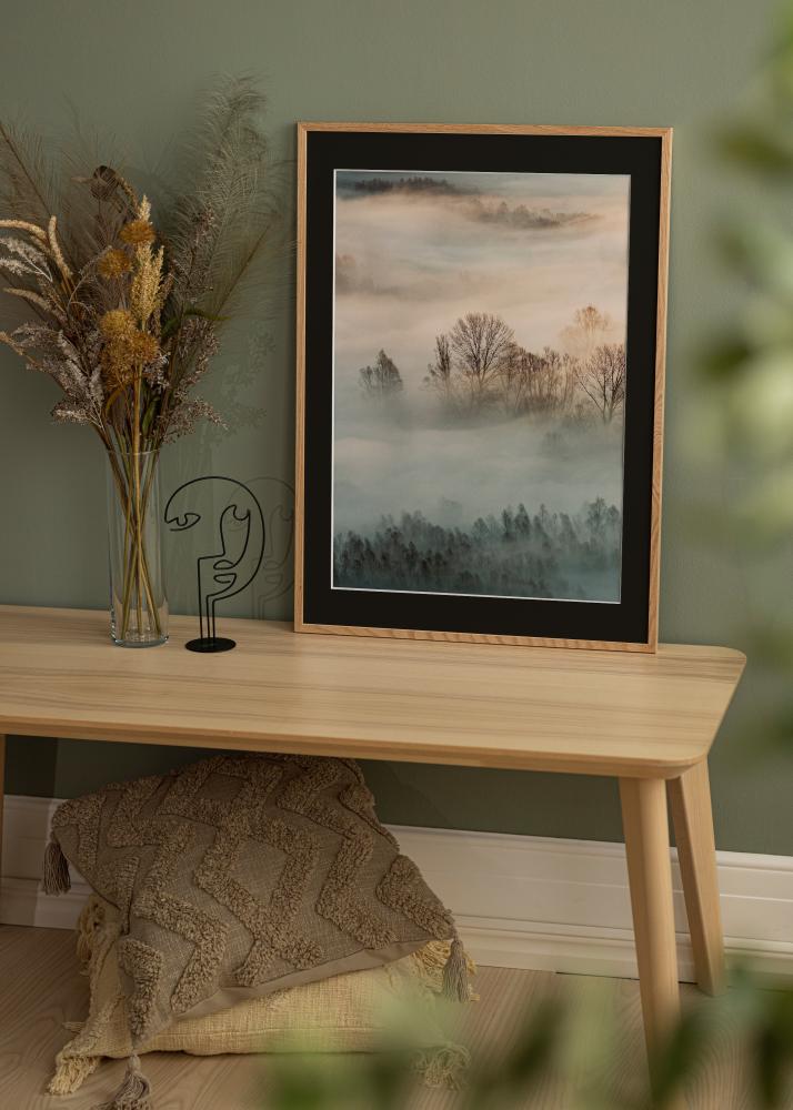 Ramme Oslo Eik 30x40 cm - Passepartout Svart 18x27 cm