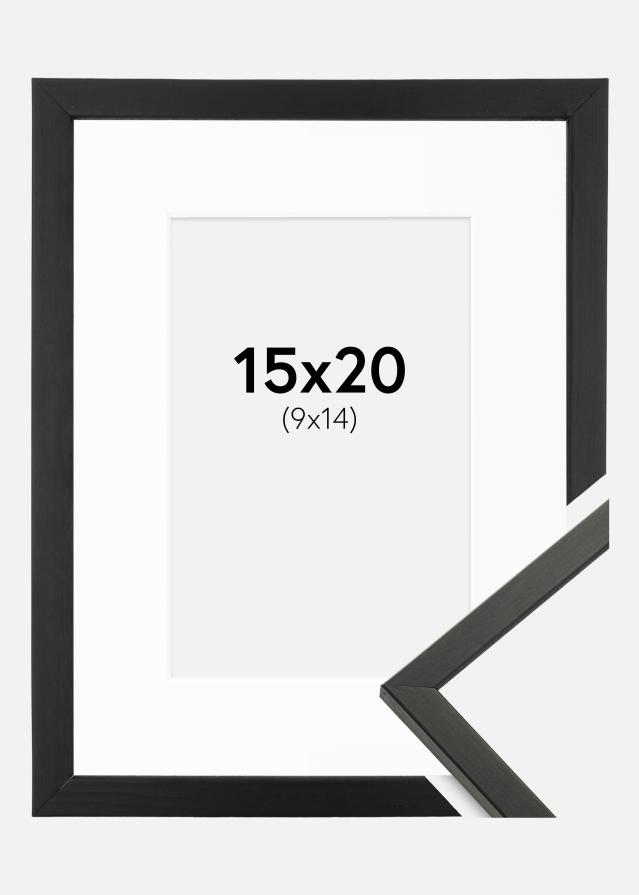 Ramme Galant Svart 15x20 cm - Passepartout Hvit 10x15 cm