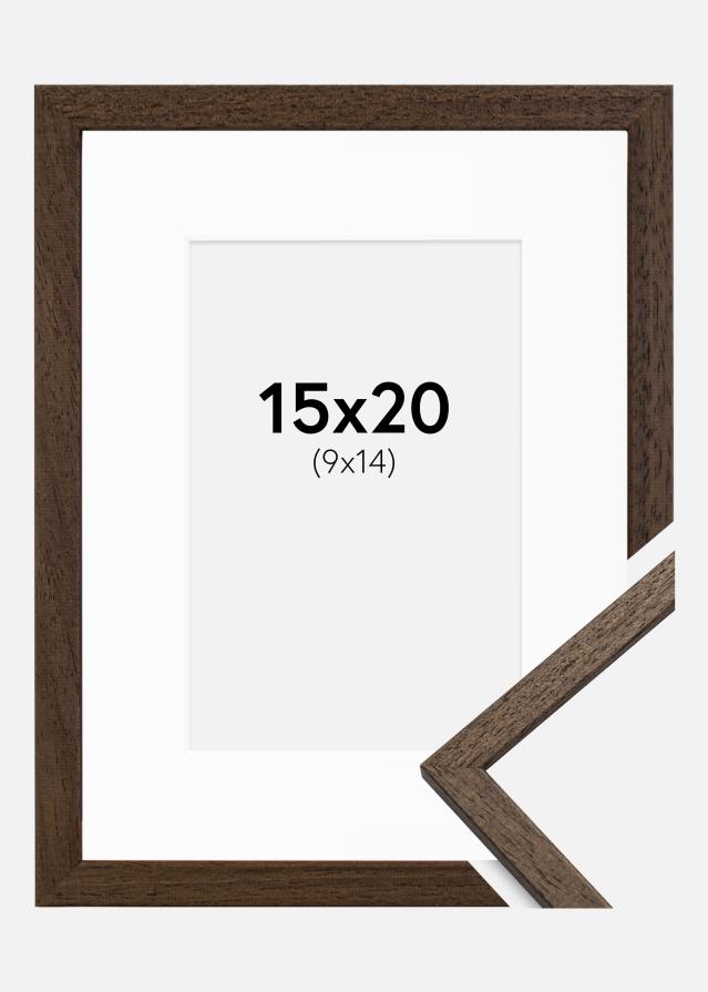 Ramme Edsbyn Valnøtt 15x20 cm - Passepartout Hvit 10x15 cm