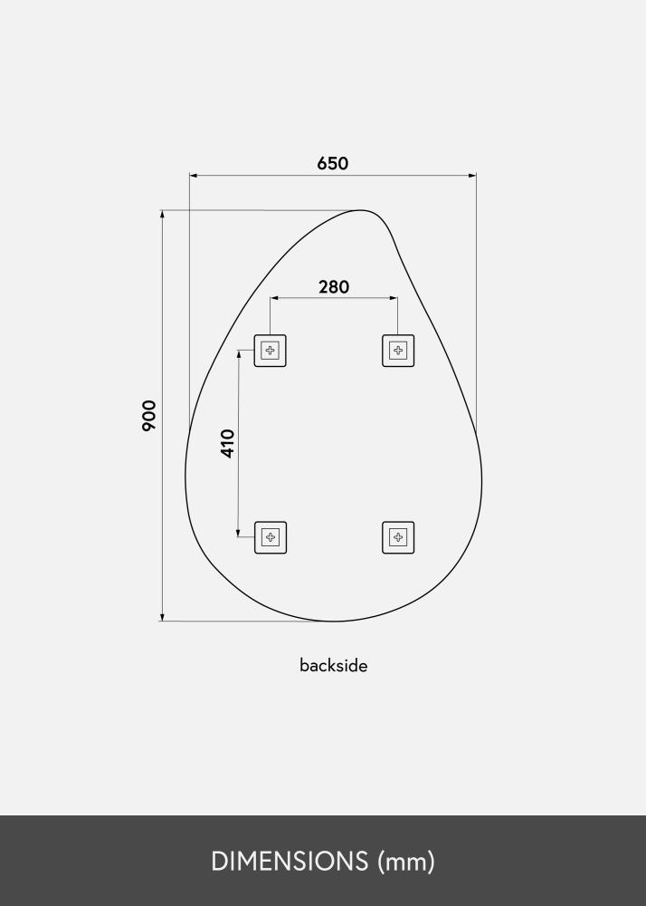 KAILA Speil Deluxe Drop Dark Bronze 65x90 cm