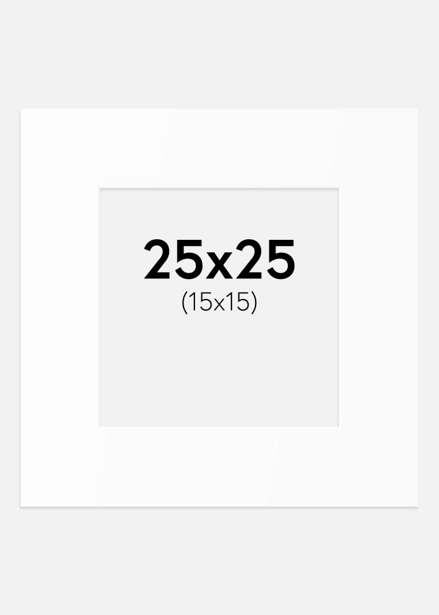 Passepartout Hvit Standard (Hvit kerne) 25x25 cm (15x15)