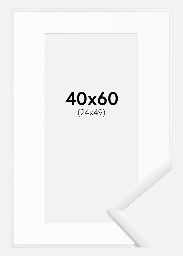 Ramme New Lifestyle Hvit 40x60 cm - Passepartout Hvit 25x50 cm