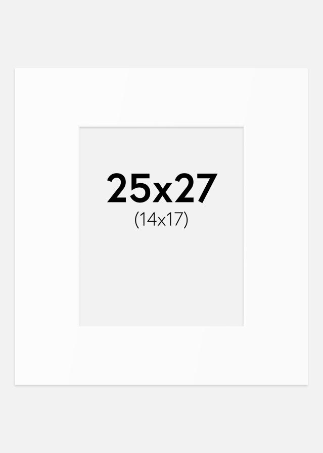 Passepartout Hvit Standard (Hvit kerne) 25x27 cm (14x17)