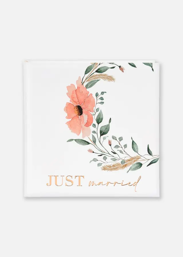 Just married Bryllupsalbum - 30x31 cm (60 Hvite sider / 30 ark)