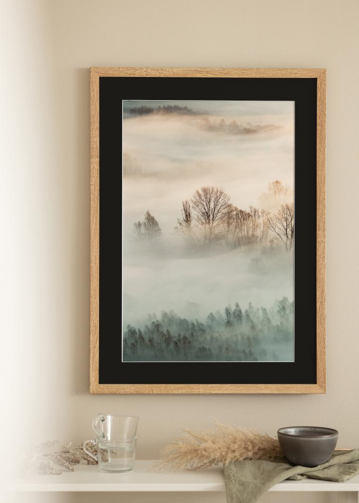 Ramme Fiorito Lys Eik 50x60 cm - Passepartout Svart 37x46 cm