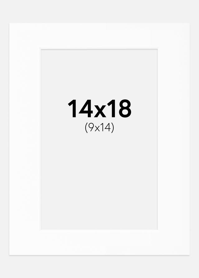 Passepartout Hvit Standard (Hvit kerne) 14x18 cm (9x14)