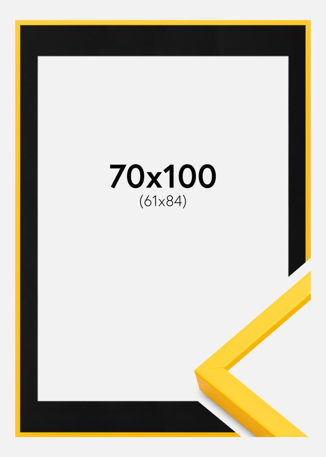 Ramme E-Line Gul 70x100 cm - Passepartout Svart 62x85 cm