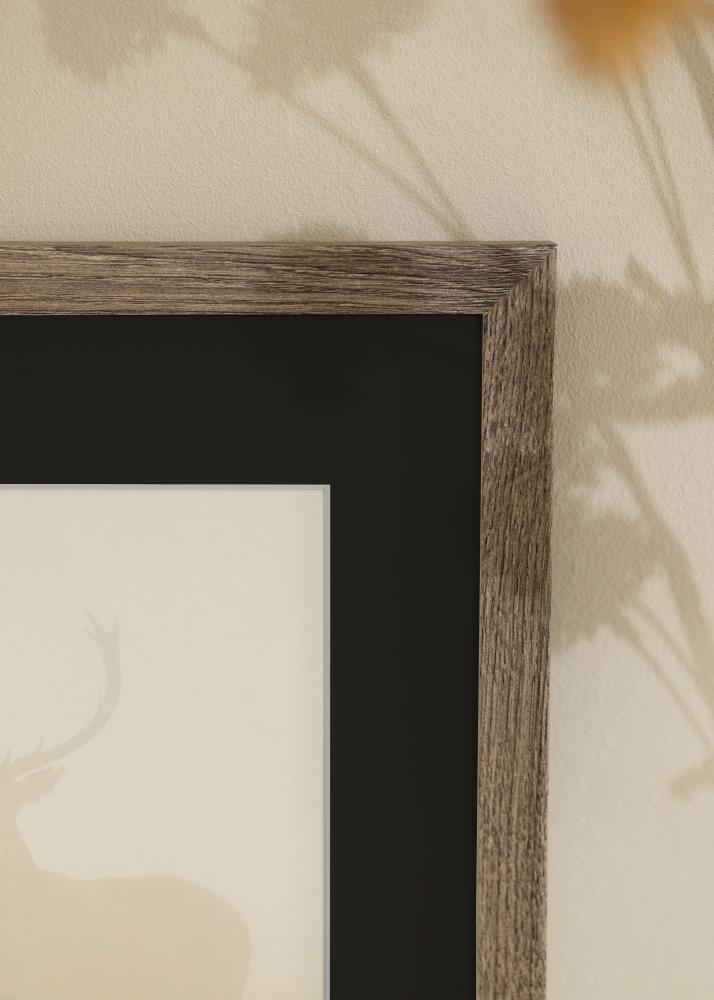 Ramme Fiorito Valnøtt 50x60 cm - Passepartout Svart 37x46 cm