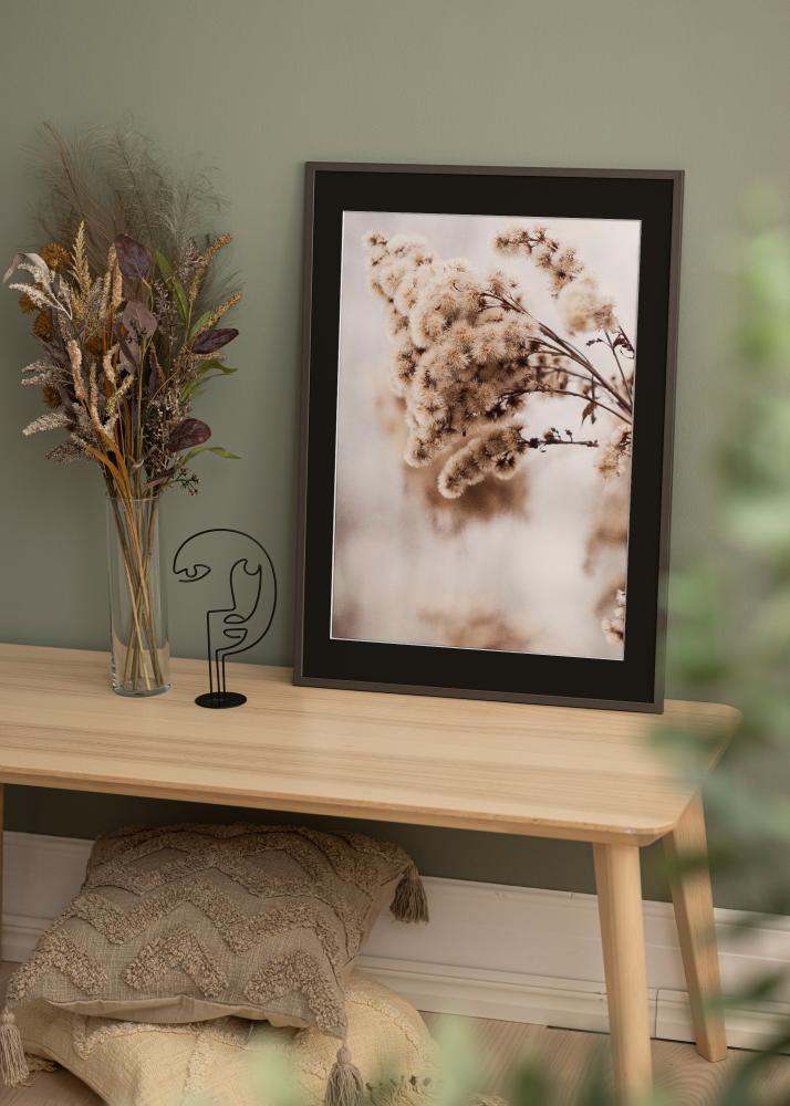 Ramme Edsbyn Grafitt 20x30 cm - Passepartout Svart 15x21 cm (A5)
