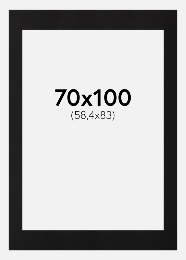 Passepartout Svart Standard (Hvit Kjerne) 70x100 cm (58,4x83 - A1)